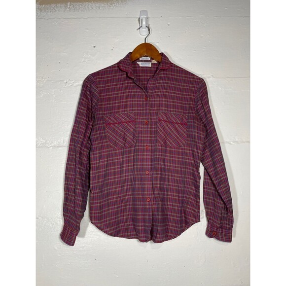 Vintage 70s Levi's Plaid Button Up Shirt Levi Strauss & Co Embroidered Women's 8 - Picture 2 of 13